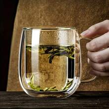 1个装 - 200毫升双层玻璃咖啡杯套装，硼硅酸盐玻璃保温咖啡杯，适用于浓缩咖啡、拿铁、美式咖啡、卡布奇诺、茶包，透明玻璃 - 彩色 - 查看 5