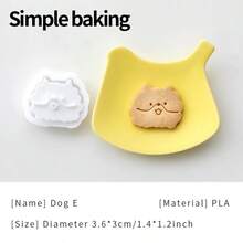 O formă de tăietor de biscuiți drăguță cu model de câine, o formă de biscuiți pentru părinți și copii, provizii pentru prânz pentru sezonul școlar, ștampile pentru biscuiți cu diverse modele de desene animate cu câini, lăbuțe mici și oase mici și o formă de desert, potrivită pentru prepararea de mici gustări ca daruri. - Vizualizare 15