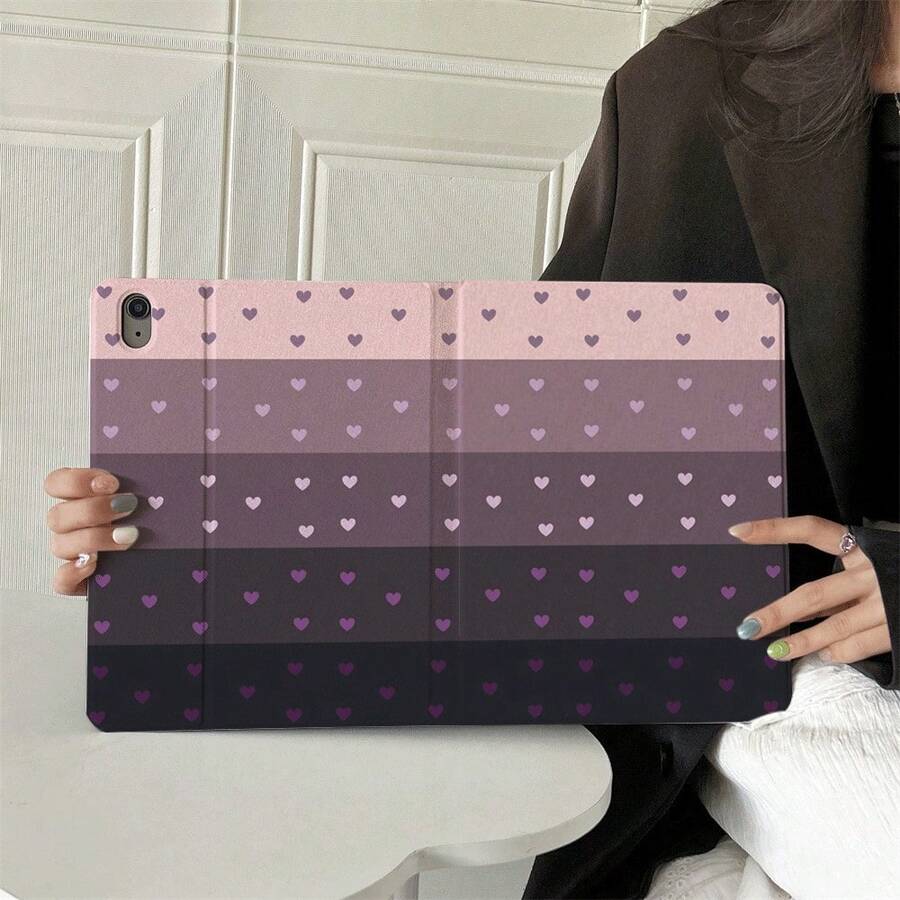 1 Ốp lưng máy tính bảng màu tím gradient hình trái tim, tự động bật/tắt màn hình, tương thích với iPad Pro 11, Air 11/13 M3, 11 A16, thế hệ thứ 10/9/8/7, Air 4/5, 10.9/10.2/9.7 inch & Galaxy Tab S10/S9/S8 Series, Tab A9+/A8, S10 FE/S9 FE, 11/12.4 inch - Nhiều màu - Xem 1