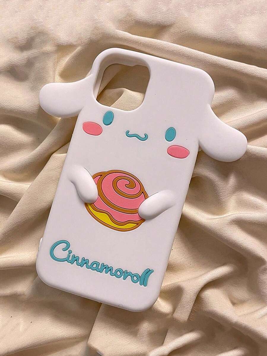 SANRIO 超萌卡通兔子旋律硅胶手机壳 - 适用于苹果 17 Pro Max/16/15 Pro Max/14/13/12/11/XS Max/7/6/5SE - 白色 - 查看 1