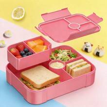 مجموعة صندوق بينتو مانع للتسرب ب- 6 حجرات، سعة كبيرة 40 أونصة، حاوية محمولة لتحضير الوجبات، صندوق تخزين طعام قابل لإعادة الاستخدام للغداء والوجبات الخفيفة، مناسب للمكتب والمدرسة والنزهات والسفر - 1 عنصر - مشاهدة 1