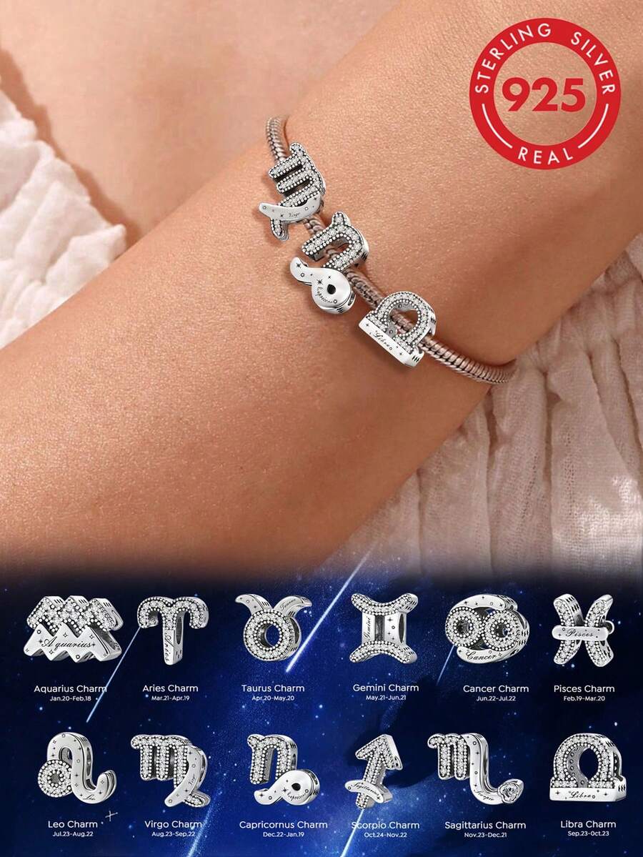 S925纯银十二生肖吊坠，适合DIY手链，女士饰品
