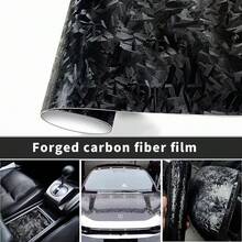 1片30厘米 x 100厘米锻造碳纤维乙烯基贴膜PET薄膜，耐磨防水，适用于摩托车和汽车车身、后视镜贴纸，汽车内外饰定制 - 玻璃黑 - 查看 8