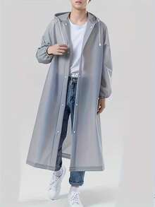 1 buah Jas Hujan Dewasa Unisex, Ponco Hujan Seluruh Tubuh, Tahan Air, Tahan Angin, Reflektif, Berkerudung, Portabel, Cocok Untuk Perjalanan, Bersepeda di Luar Ruangan, Mendaki - Model Panjang Dewasa, Abu-abu/Putih, Menutupi Seluruh Tubuh, Cocok Untuk Mengendarai Sepeda Motor, Aktivitas Luar Ruangan dan Penggunaan Sehari-hari, Ponco Hujan Tahan Air - MultiWarna - View 6