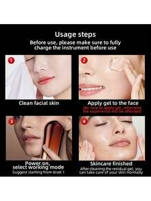 Dispositivo de introducción facial que se usa para levantar y tensar, con patrones de luz de fotones y tecnología de luz roja. Capacidad de batería de 800mAh - Multicolor - Ver 6