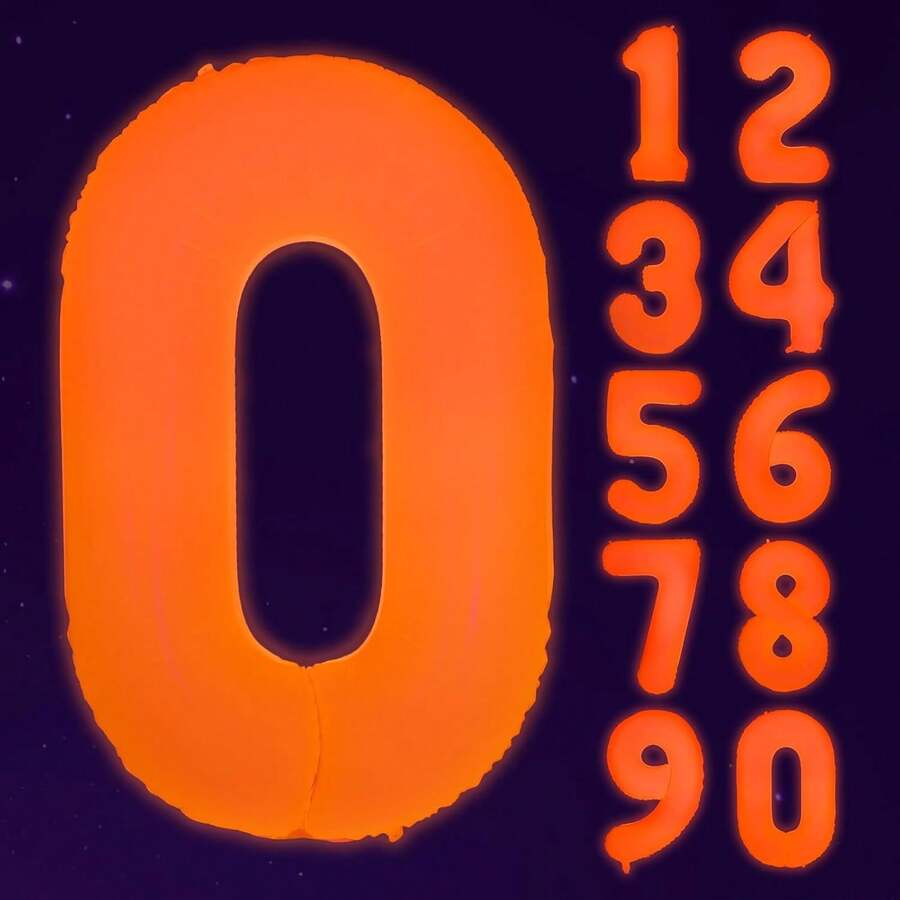 Mega-L - Suministros de fiesta que brillan en la oscuridad, 40 pulgadas, globo gigante de neón fluorescente, número 0, para cumpleaños, globos de números de bricolaje, letrero de feliz cumpleaños - Número 3 - Ver 1