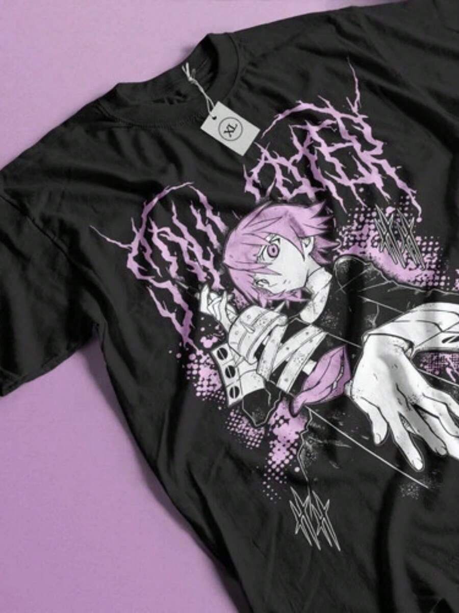 ANIME CRONA SOULEATER T SHIRT - 黑色 - 查看 1