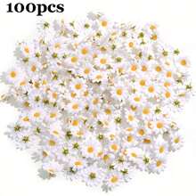 20/100pcs Artificial White Daisy Headpiece, Suitable For Hat Decoration, Cake Decoration, DIY Handicraft Decoration, Indoor Decoration Aesthetics, Graduation Gift Decoration Flowers, Bedroom Decoration, Wedding Decoration, Yellow Small Daisy Flower Whole Pack Wholesale, Handmade Woven Flower Garland, Dessert Table Backdrop, Photography Props Floral Accessories, Durable Non-Fading Decorative Flower Head, Artificial Small Daisy - Small Daisy Flower Head - View 11