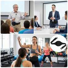 Black Wireless Microphone Waist Belt, Adjustable Nylon Strap, Suitable For Stage, Public Speaking, Fitness, Teaching And Other Scenarios - Black - View 6