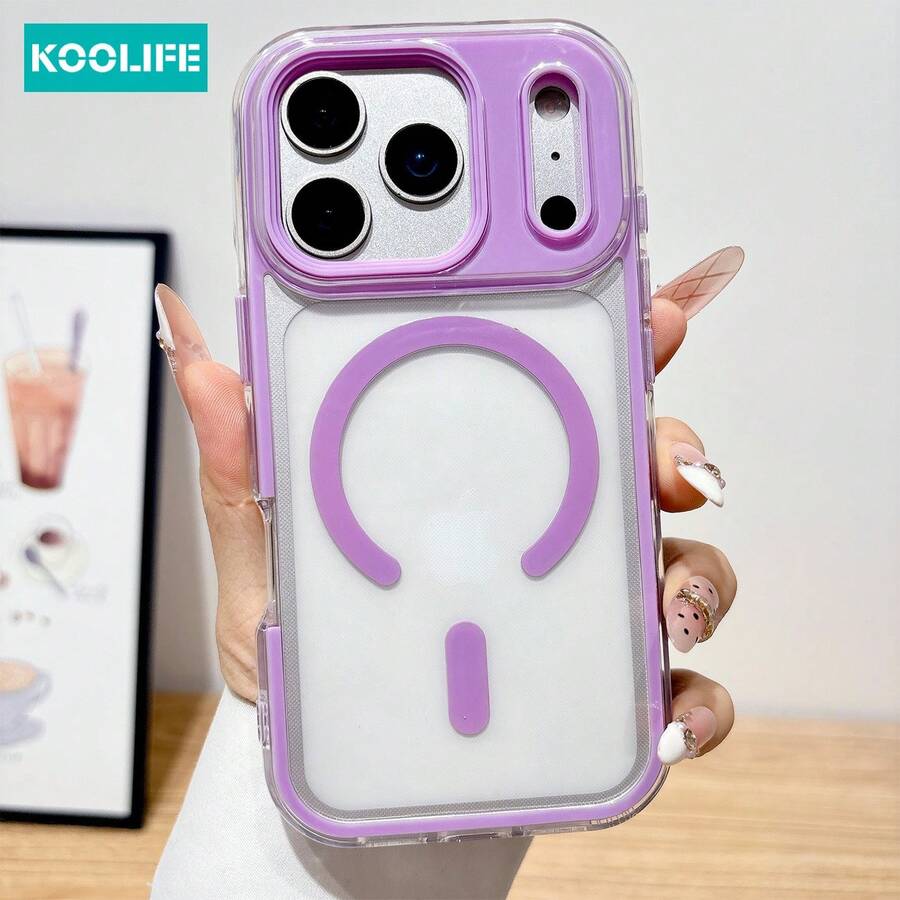 Koolife 1件裝 粉色馬卡龍磁吸防震氣囊全包覆軟 TPU 手機殼，適用 18 Pro/18 Pro Max/13 14 15 16 17 Pro Max Plus，可愛時尚吸睛設計，適合女性女孩的生日聖誕禮物