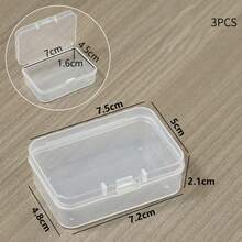 3pcs Nail Care Storage Box, Rectangular Storage Box, Can Store Cotton Swabs, Emery Boards, Nail Files And Nail Clippers, Portable Storage Box, Cotton Swab Storage Box, Suitable For School, Home, Dorm - Multicolor - View 11