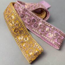 刺绣蕾丝、手工串珠亮片饰边、服装及裙摆装饰 - 粉紅色 - 查看 7