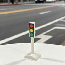 1:12 Mini Traffic Signal Light Toy Model, Traffic Safety Toy, Roleplay Accessory, DIY Mini Scene Decor - Multicolor - View 7