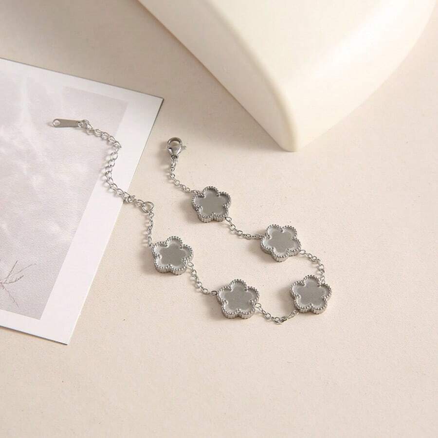 1pc Clover & Butterfly Double-Sided Bracelet, Suitable For Women, Valentine's Day Gift, Best Gift For Her, Holiday Gift