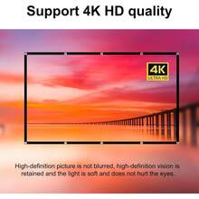 Pantalla de proyección de 150 pulgadas, plegable sin arrugas 16:9 HD 4K portátil, adecuada para cine en casa, uso al aire interior, compatible con proyección de doble cara (con ganchos) - Ver 3
