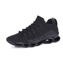 Men's Plus Size Sports Shoes Are Comfortable Running Shoes, Lightweight Casual Shoes, Fashionable And Equipped With Shock Absorption And Breathable Design, Suitable For Running, Hiking And Daily Wear - màu đen - Xem 3