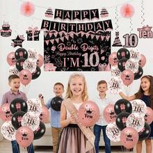 raciones de cumpleaños número 100 para mujer, corona y faja de cumpleaños de oro rosa, globos de 100 años, globos de fondo para colgar remolinos de papel, suministros de fiesta de 100 años (100) - 10º - Ver 6