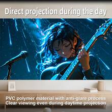 Portable Projection Screen 16:9 4K Reflective Fabric Projection Screen Suitable For LCD Series Movie Video Home Projector, No Need For Drilling - View 5