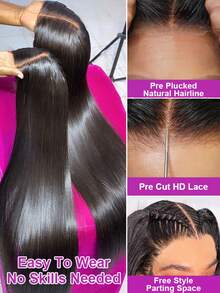 Human Lace Wigs - Natural Black - View 4