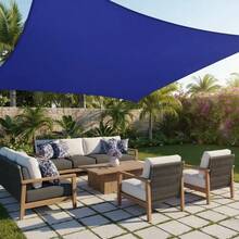 1 Set Of Large Rectangular Waterproof Sunshade Sail, Providing 98% UV Protection, Suitable For Courtyards, Gardens, Swimming Pools And Outdoor Camping. Includes Steel Cables For Installation. - Multicolor - View 5