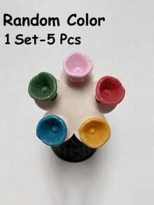 5pcs Colorful Bee Waterer Set, Bee Insect Drinking Cup, Colorful Bee Watering Station With Wooden Base, Garden Bee Feeder, Suitable For Outdoor, Garden, Balcony, Planter, Creative Garden Decor, Practical Gardening Tool - A - View 8