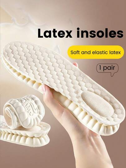 1 par de plantillas de verano ultradelgadas antideslizantes de látex, plantillas acolchadas suaves, transpirables y absorbentes de sudor, adecuadas para zapatos deportivos, zapatos casuales, tacones altos de mujer y otros calzados