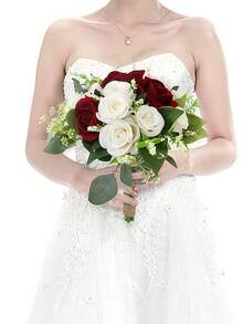 新娘捧花 人造花 伴娘捧花 仿真花捧花 新娘送礼会、婚礼、仪式、周年纪念 新娘捧花、夏季、海滩 - 多色B - 查看 16