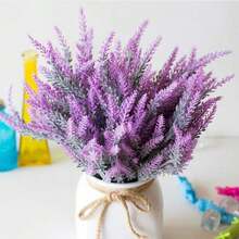 2PCS UV Resistant Artificial Lavender Flowers - Plastic Faux Vine Plants For Outdoor, Garden, Porch, Window Box, Home & Table Decor - Reunion Occasion Purple Fake Flowers - Rose Purple - View 4