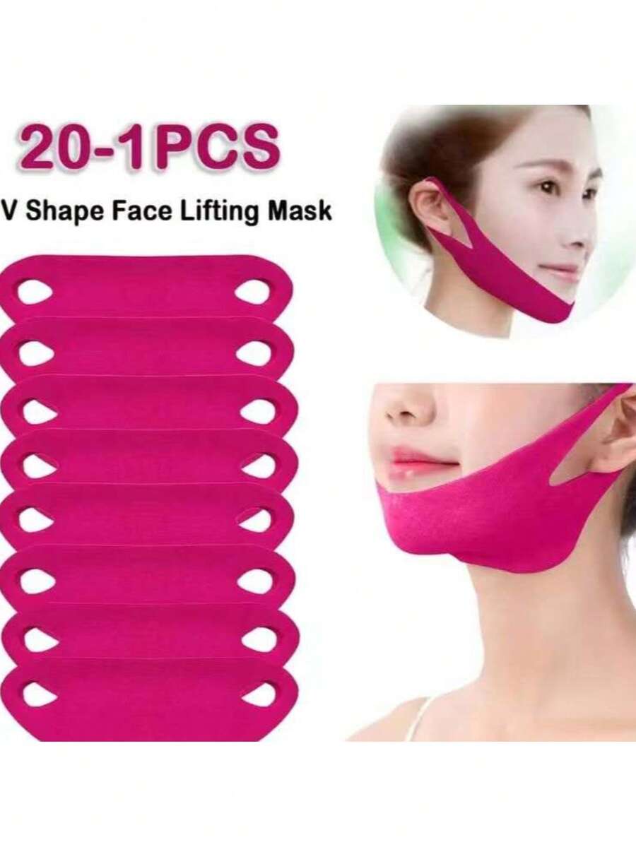 10pcs V-Shaped Face Lifting & Firming Mask, Chin & Cheek Lifting, Anti-Aging & Wrinkle Reducing Skincare - Multicolor - View 1