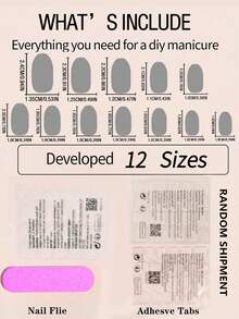 美甲底片 24 片/套 可卸深祖母绿闪粉美甲椭圆形按压式美甲贴片，ABS 材质假指甲按压式，女士时尚美甲，搭配 1 片果冻胶和 1 把指甲锉，适合派对和旅行 - 彩色 - 查看 7