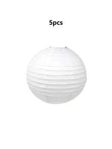 5pcs White Paper Lantern Set, Easy To Hang 6", 8", 10" Round Chinese Style Paper Lanterns, Suitable For Wedding Party, Anniversary Celebration And Various Festive Occasions, Indoor And Outdoor Decor - White - View 10