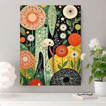 1 Kit de Pintura por Números para Adultos y Familias - Arte DIY Fácil para Principiantes con Lienzo Preimpreso, Pinceles y Pinturas Acrílicas - Colorea por Números de Planta Suculenta y Arte Abstracto Floral Retro, Regalo para Fiestas, Hogar - Enmarcado - Ver 3