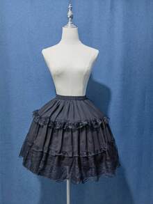 Enagua de encaje de alta calidad estilo Lolita con 2 aros, accesorio de vestido para niñas - Multicolor - Ver 3