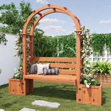 Flowerpots, Planters With Trellises For Climbing Plants, Spacious Flowerpots, Planters, Planters With Trellises And Seating For Garden, Patio And Terrace. - 自然色 - 查看 3