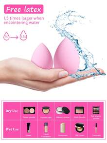 29件套完整化妆工具套装，19件专业化妆刷+海绵+粉扑，面部及眼部彩妆一体式化妆套装 - 粉色 - 查看 5