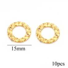 5 món phụ kiện làm trang sức thủ công DIY bằng thép không gỉ mạ vàng 18K, kiểu dáng thời trang, có hai lỗ, hình tròn, dùng để nối bông tai, vòng cổ, vòng tay. - Vòng có hai lỗ - Xem 9