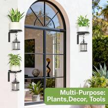 Round Wall-Mounted Flower Rack, Wall-Mounted Plant Rack, Balcony Wall Decor Flower Rack, Suitable For Hanging Succulent And Ivy, Applicable For Dining Room, Living Room, Indoor And Outdoor Use - Multicolor - View 1