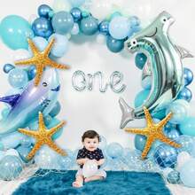 3 globos inflables de estrellas de mar, decoraciones de fiesta bajo el mar, temática de sirena, océano, cumpleaños, baby shower, piscina, suministros para fiesta de playa - 1 - Ver 7
