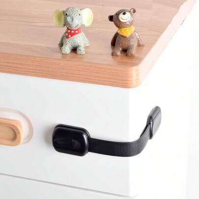 1/3 Piezas Cerradura de para cajón de niño de unicolor simple, de material plástico flexible y multifuncional, anti-pellizco para gabinete, armario, cajón, protección universal de para bebés, suministro práctico para el Día de la Madre y el Día del Niño