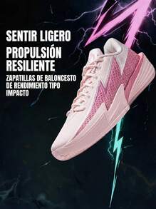 Li-Ning Wade Lightning 2 Men's Basketball Shoes, Wear-Resistant & Breathable, Professional Sports Shoes, ABPV013, Authentic Official Store - Pink - View 3