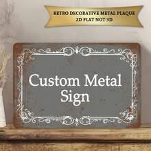 2D Flat - Customized Retro Style Decorative Sign, Size 30X20cm, Customizable Text, Aluminum Material Suitable For Various Decor Styles, Great For Wall Decor And Slogan Display - Multicolor - View 23