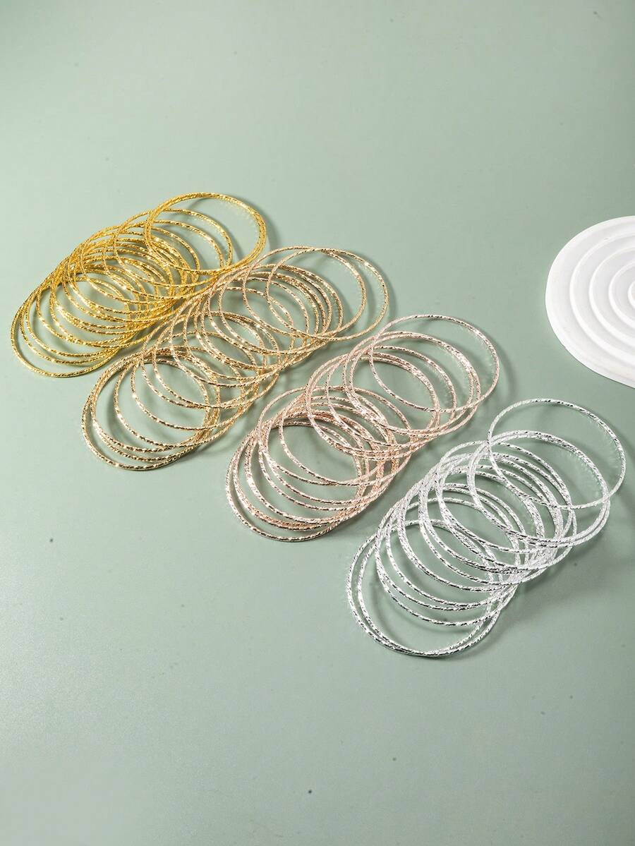12 piezas de brazaletes apilados con diseño único y brillante - Multicolor - Ver 1