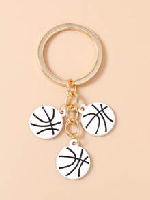 1pc Creative Basketball Keychain, Fashion Sports Accessory Keyring For Daily Use - Three Basketballs - View 15