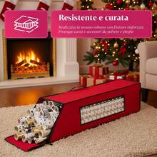 Avilia Borsa Porta Carta Regalo con Zip e Finestra Trasparente in Tessuto Oxford - A - Visualizzare 7