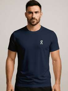 Men's Dry Fit T-Shirt For Training, Gym, Running, Fitness, Lightweight Fabric, Summer, Regular Fit - Màu xanh hải quân - Xem 1