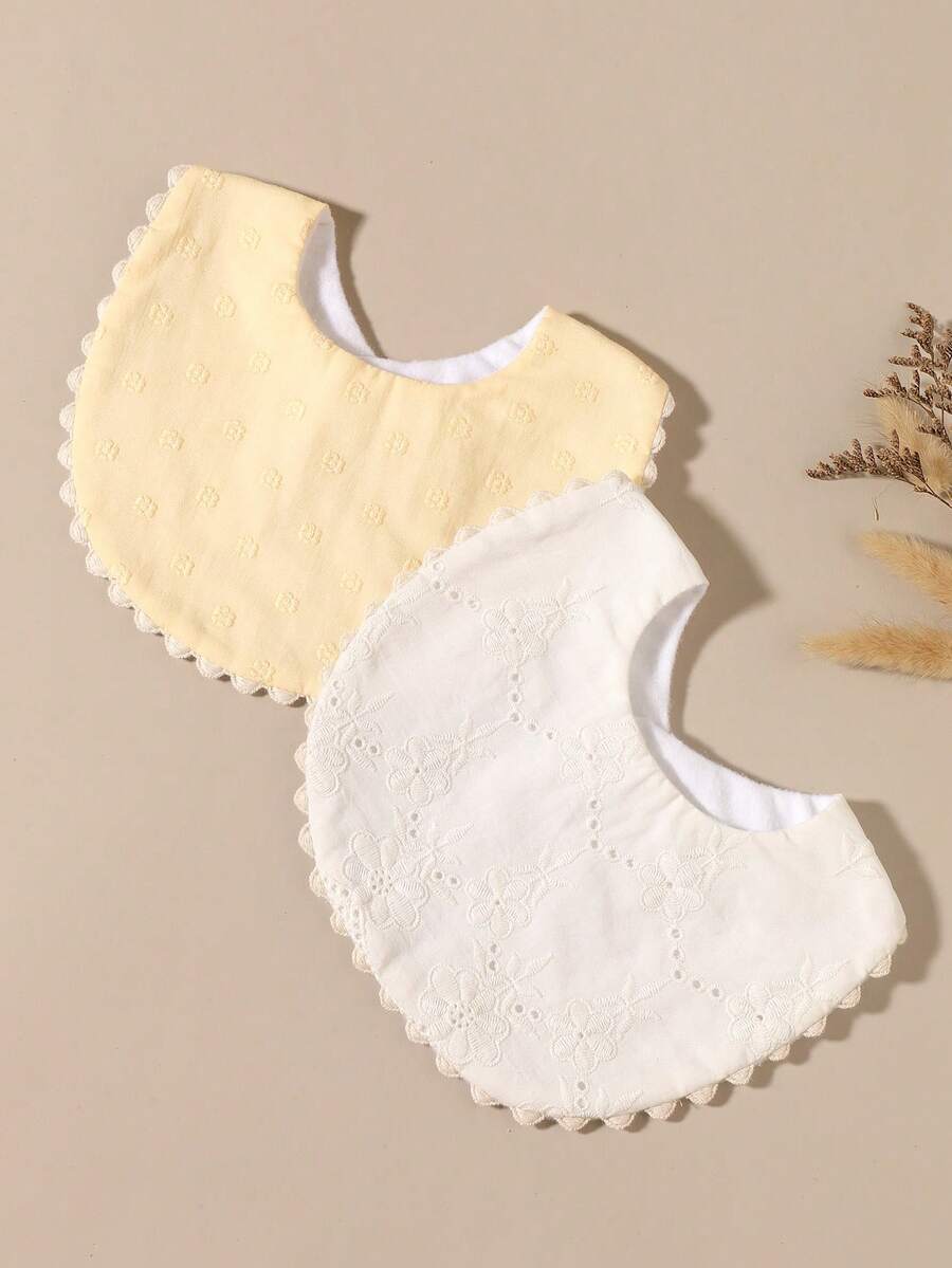 2pcs Baby Bibs, Decorative Bibs For Newborn Girls, Baby Shower Gift - Multicolor - View 1