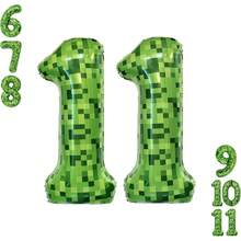 Globo de videojuego número 11, diferentes tonos de globos de números verdes para decoración de cumpleaños, suministros de fiesta de juego de píxeles, globo de 11 números - Número 8 - Ver 5