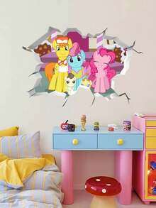 MY LITTLE PONY 破窗小马宝莉系列卧室房间3D动画卡通自粘防水海报贴纸装饰，涂鸦装饰破墙，卡通电影和动漫自粘贴纸可移除 - 多款 - 查看 10