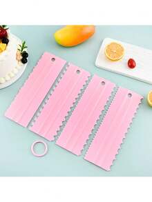 4pcs Set, Double-Sided Icing Spatula, Cake Cream Leveler, Frosting Scraper, Mousse Cream Cake Edge Decorating Tool, Cake Slicer, Baking Tools - View 9