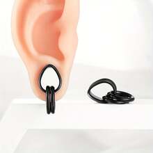 2个水滴形耳扩，带固定珠环，316L不锈钢耳塞，用于耳廓扩张和身体穿刺饰品 - 水滴耳擴 - 查看 8